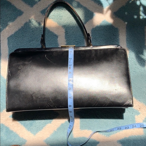 Vintage 60s top handle leather bag - Picture 8 of 8